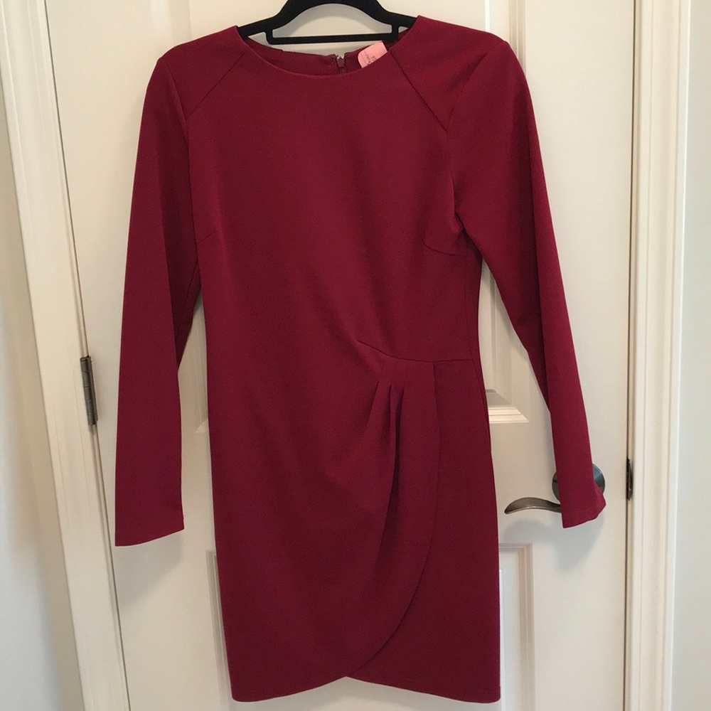 Maroon longsleeve dress